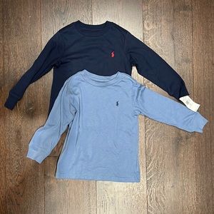 2 Ralph Lauren Polo Long Sleeve Cotton Shirts - Size 3T - Brand New Condition